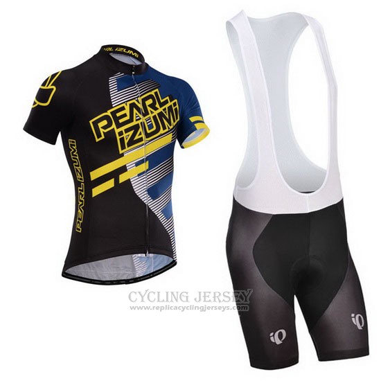 2014 Cycling Jersey Pearl Izumi Black and Yellow Short Sleeve and Bib Short